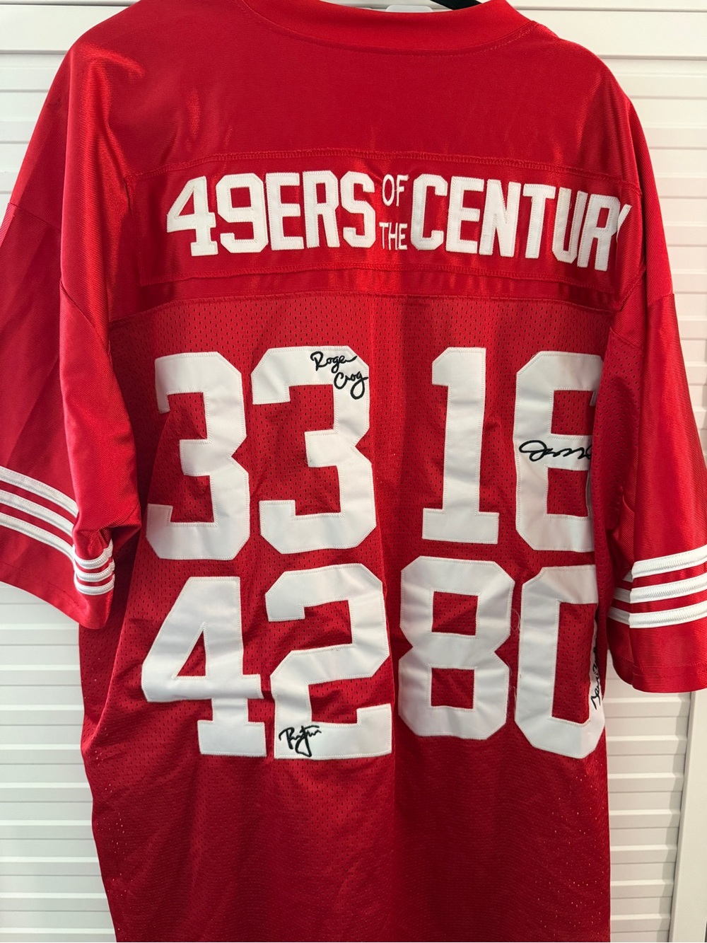 Mitchell & Ness San Francisco 49ers Red and White Jersey size 56